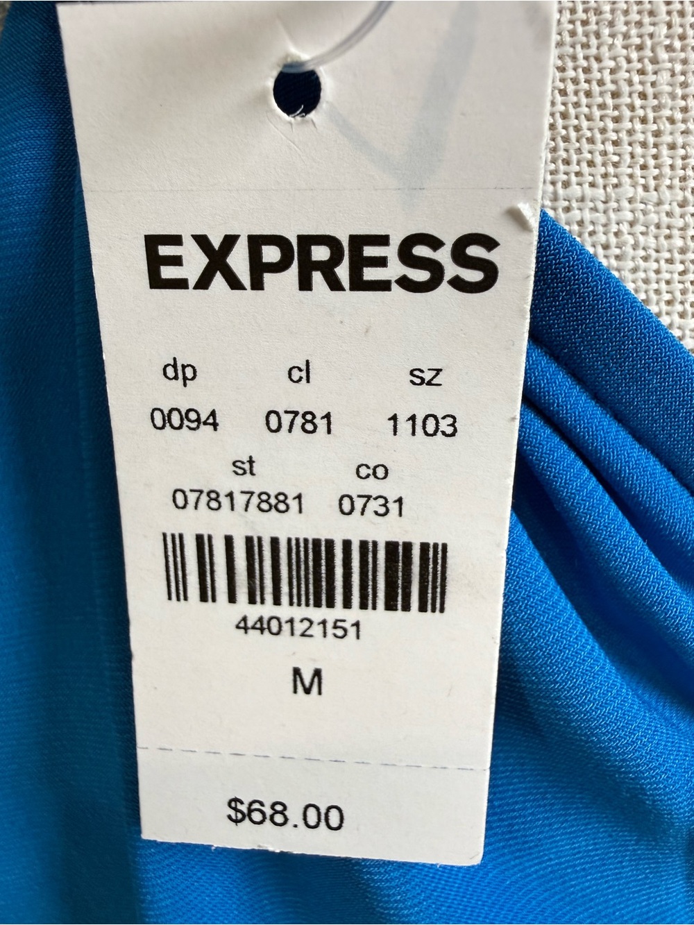 NWT Express Cowl Neck Halter Shift Dress Blue Size Medium - Picture 7 of 8